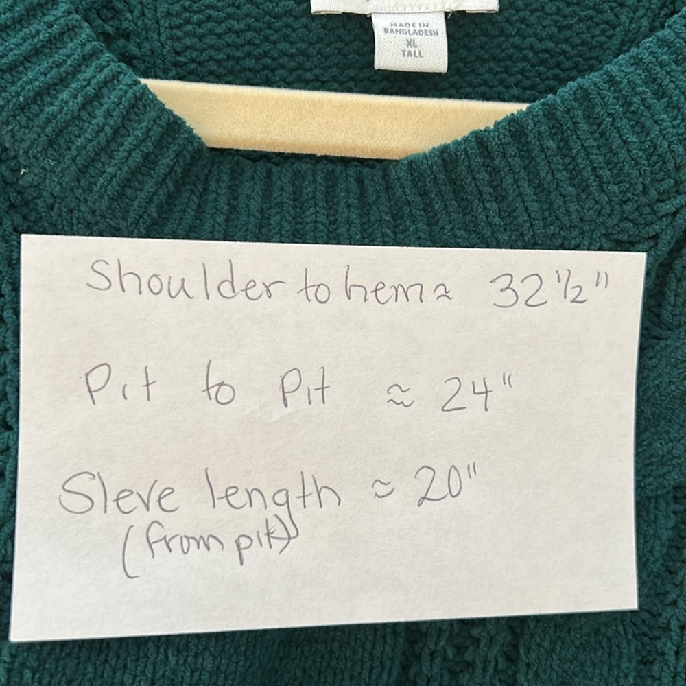 J. Jill Forest Green Crew Neck Sweater with Cable Knit - Picture 7 of 7